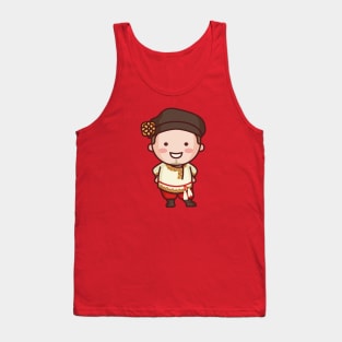 Cute Traditional Russian Folk Dancer Cartoon Tank Top